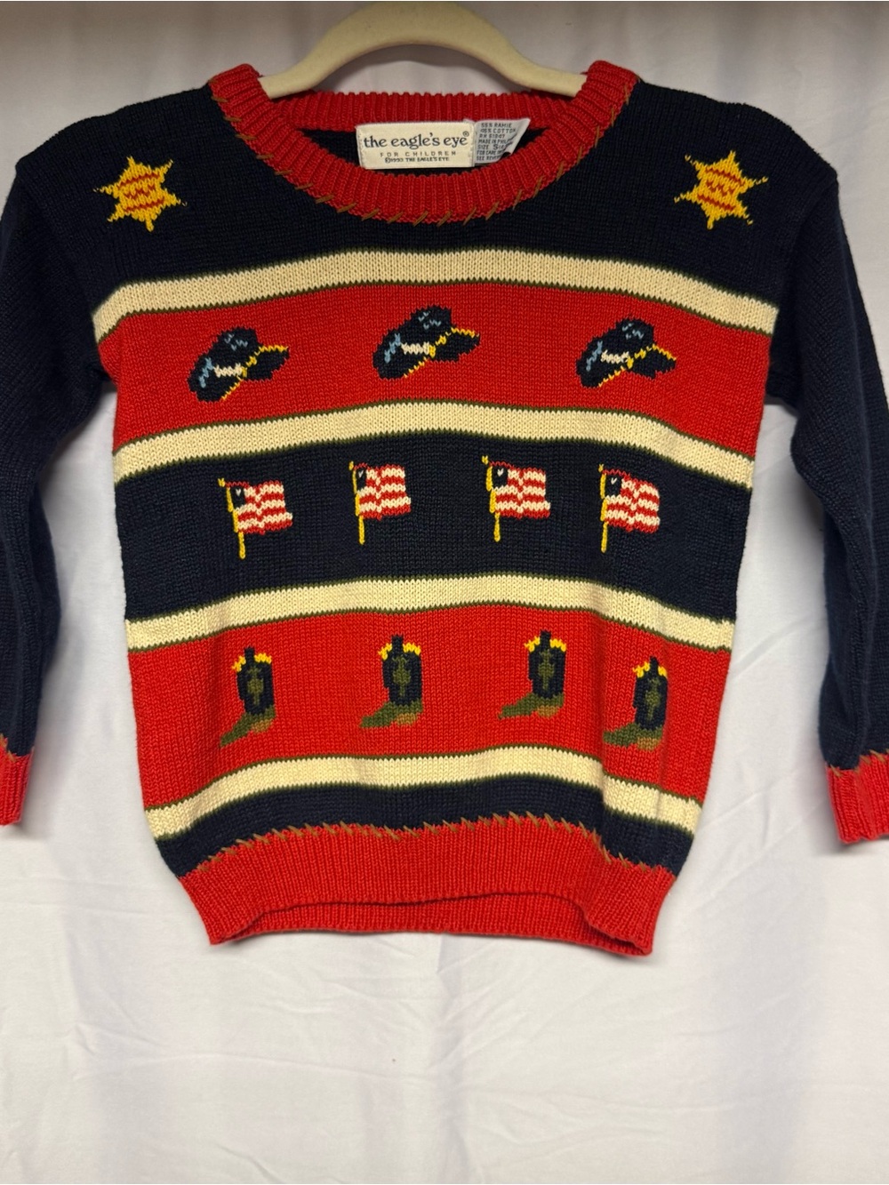 Vintage 1993 The Eagles Eye Kids Sweater 4-5 Americana